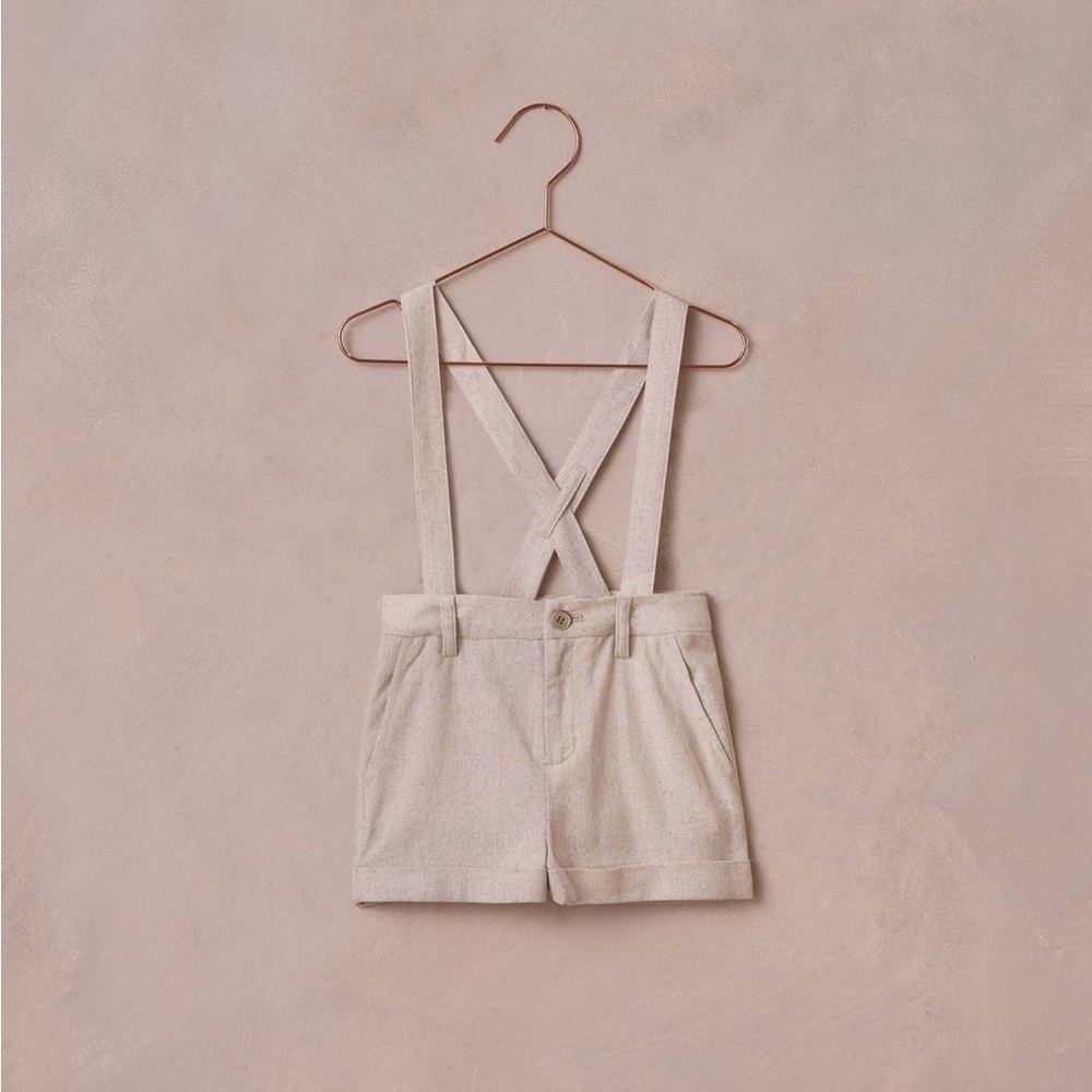 Elegant Cream Kids' Shorts with Suspenders